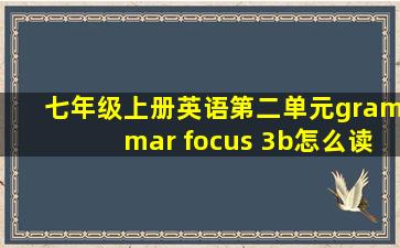 七年级上册英语第二单元grammar focus 3b怎么读